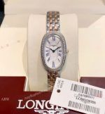 Copy Longines Equestrian Lady Watch Diamond Bezel White Roman Dial